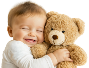 Tender baby hug teddy bear, gentle toy isolated adorable soft, loving stuffed friend doll child, sweet cuddly cheerful, playful happy innocent