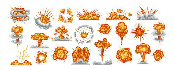 Set of Fire Explosion Effect Illustrations © rgbryand