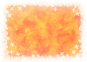 金木犀のかわいい水彩フレーム