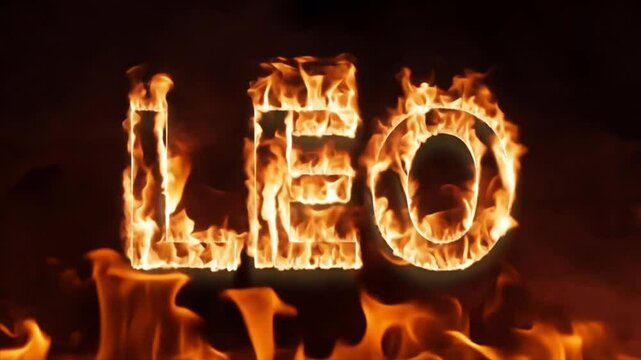 Leo title with flames