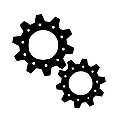Gear wheel abstract vector set. Collection of different black cogwheels isolated on transparent background. Doodle style gear mechanism. New business idea, teamwork, progress, technology concept.