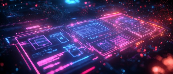 Obraz premium Blueprints of Interaction, Digital Product Design and User Experience UX