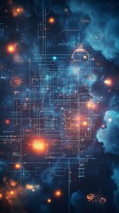 Fototapeta premium Blueprints of Interaction, Digital Product Design and User Experience UX