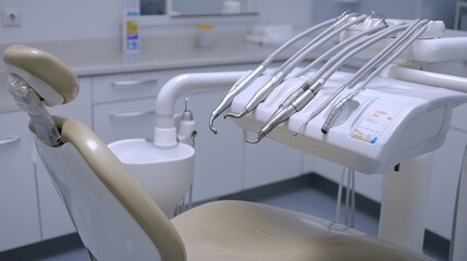 Modern Dental Office with Equipment and Comfortable Chair in Clinical Setting
