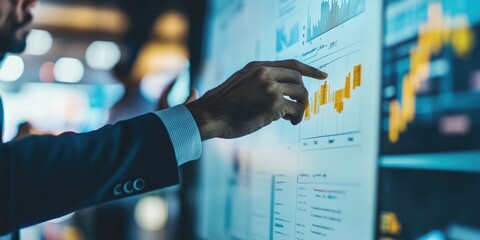 An executive team analyzes competitive strategies using digital tools and whiteboards to outline essential initiatives for growth.