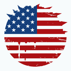 american flag with map