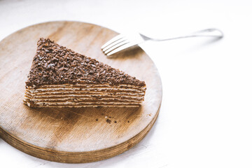 mikado cake on wooden board