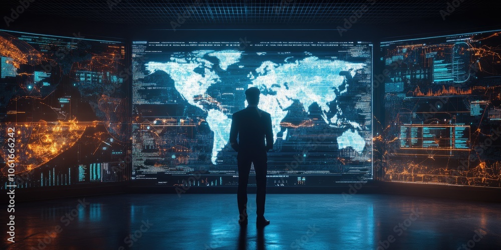 Aufkleber A high-resolution insight center featuring immersive 3D data visualization tools, delivering deep intelligence for strategic decisions.