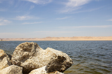 Beautiful Panorama Of Wadi El Rayan lake - Fayoum Oasis, Western Desert - Egypt