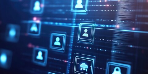 Obraz premium Identity management framework showcasing authentication methods, user profiles, and access management.