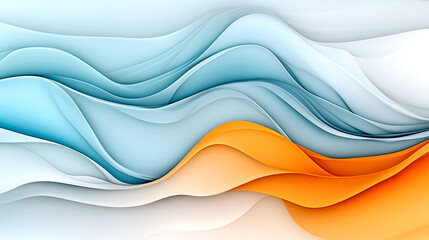 Fototapeta premium A blue and orange wave with a white background. The blue and orange colors create a sense of movement and energy. The wave appears to be flowing and dynamic, giving the impression of a powerful force
