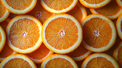 Orange slices. Seamless background. Orange fruit texture. Fruits for healthy eating concept.