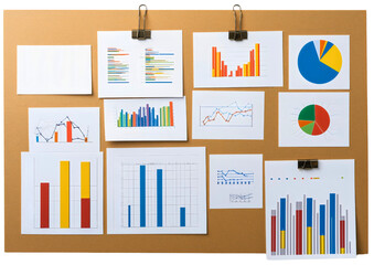 Strategic bulletin board analytics, dynamic infographic isolated chart graph, informative information office workflow design, professional modern efficient, collaborative organized systematic