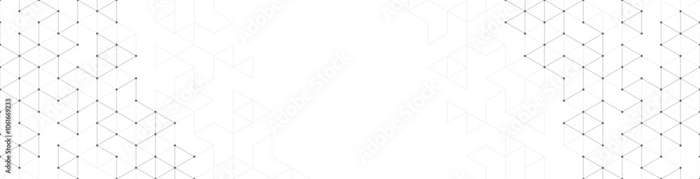 Poster Abstract polygonal pattern and geometric texture with lines and dots for website banner or header