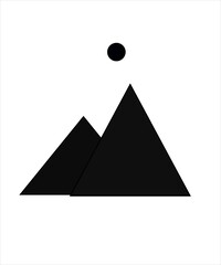 Fototapeta premium Illustration of a black mountain icon on a white background