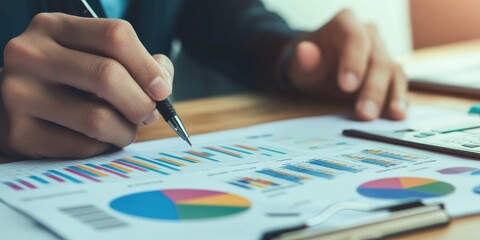 Financial professionals work on developing a comprehensive financial strategy, utilizing charts and data analysis to inform their planning.