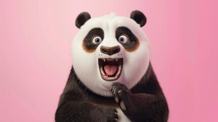 Obraz premium Joyful Panda with Sparkling Eyes