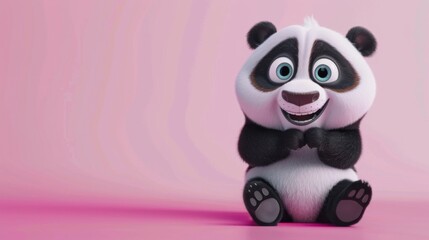 Fototapeta premium Joyful Panda with Sparkling Eyes