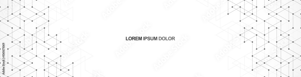 Aufkleber abstract polygonal pattern and geometric texture with lines and dots for website banner or header