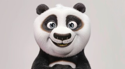 Naklejka premium Joyful Panda with Sparkling Eyes