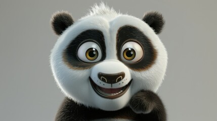 Fototapeta premium Joyful Panda with Sparkling Eyes