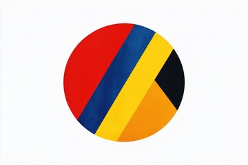 Fototapeta premium A colorful circle with red, yellow, and blue segments