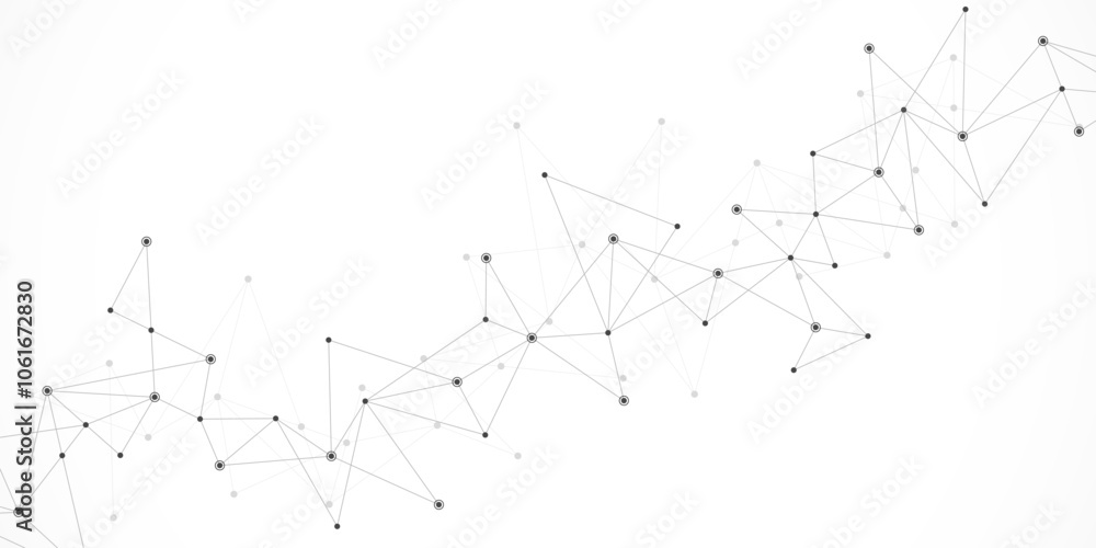 Poster vector illustration of minimalistic design with connecting the dots and lines. abstract geometric ba