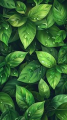 A background of juicy leaves. Dark green foliage, abstract background, natural texture. A place for the text.