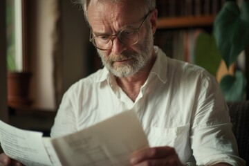 A person sitting and reading a book in a quiet library setting, suitable for education or learning-related uses