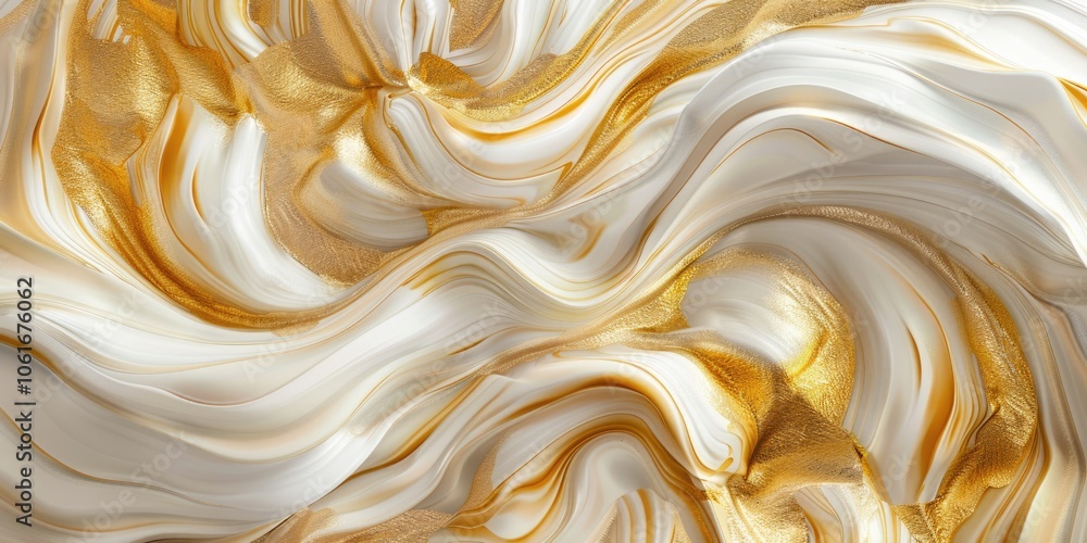 Wall mural a detailed view of polished gold and white marble