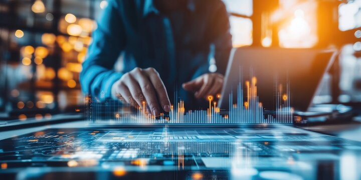 An entrepreneur presents a disruptive business model to potential investors, highlighting key differentiators with compelling data.