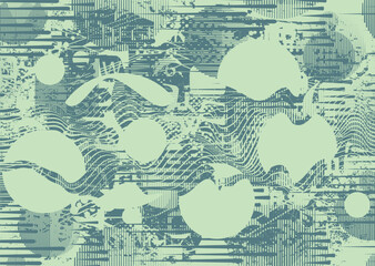 Background with glitch distorted grunge textures . grunge background texture with halftone dots, glitched shapes, textures and lines .Screen print vector background with grunge textured surface.