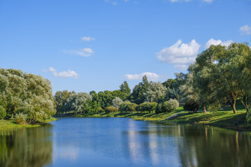 Fototapeta premium paths for walking in the green park