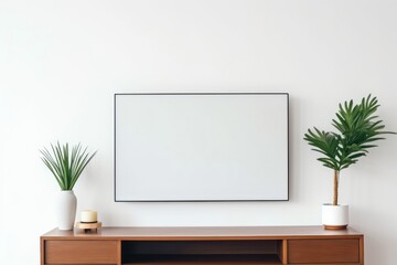 Empty screen furniture sideboard room.