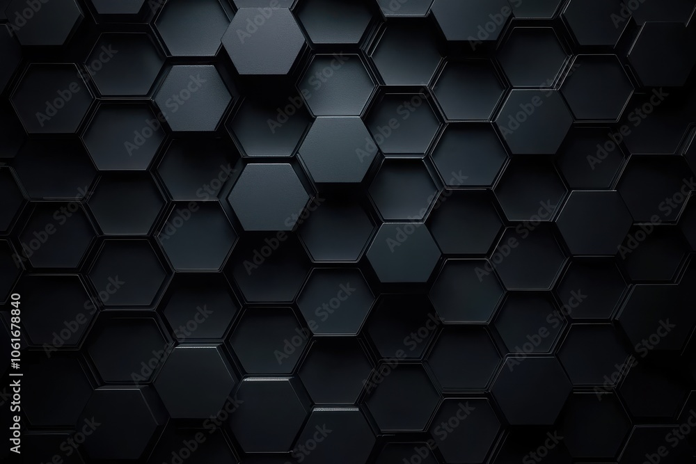 Poster dark, textured background featuring hexagonal pattern creates modern and sleek design. geometric sha