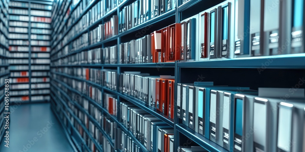 Leinwandbilder A futuristic media archiving system with advanced search capabilities ensuring quick access to stored content.
