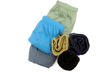 mens underwears isolated on white background. various color