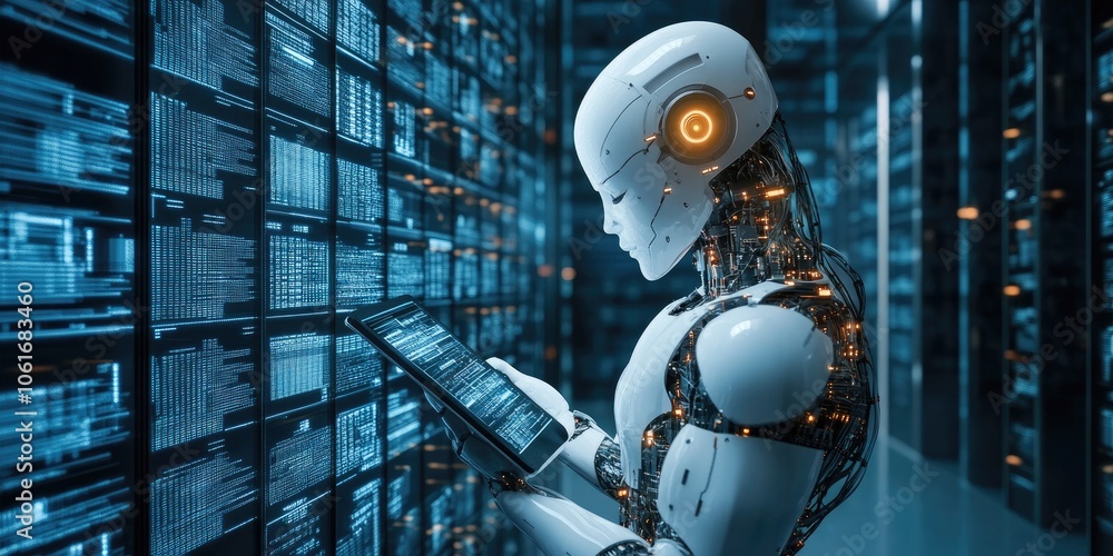Leinwandbilder An innovative information retrieval system featuring intuitive AI tools that provide quick and precise access to vast databases.