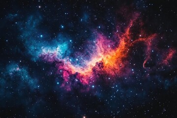 Fototapeta premium Cosmic Nebula with Stars and Gaseous Clouds