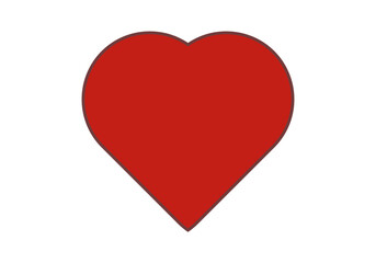 Corazón rojo con trazo rojo oscuro