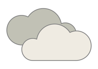 Dos nubes de nublado en fondo blanco