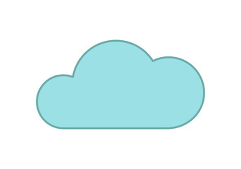 Icono de nube azul en fondo blanco