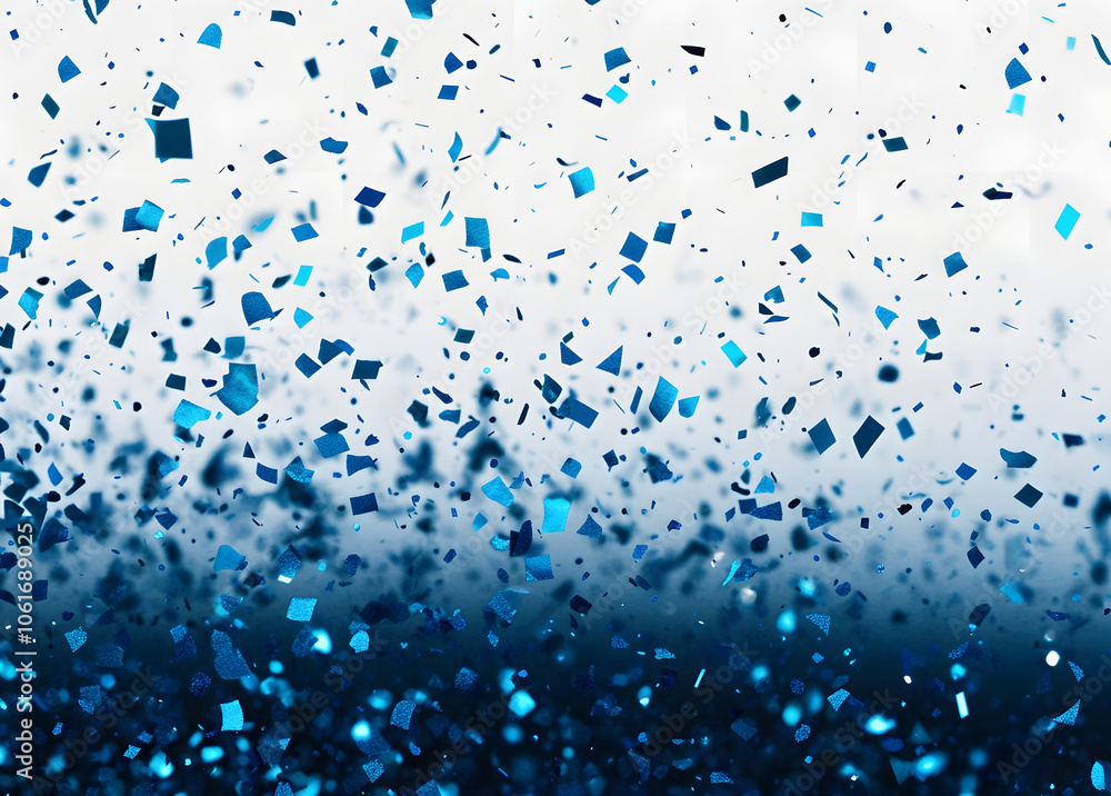 Poster blue confetti falling randomly. abstract background with flying particles. vector illustration can b