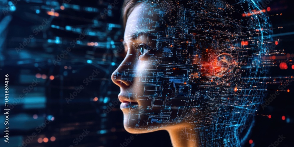 Leinwandbilder A cutting-edge information retrieval system featuring intuitive AI tools for fast, precise access to vast databases.