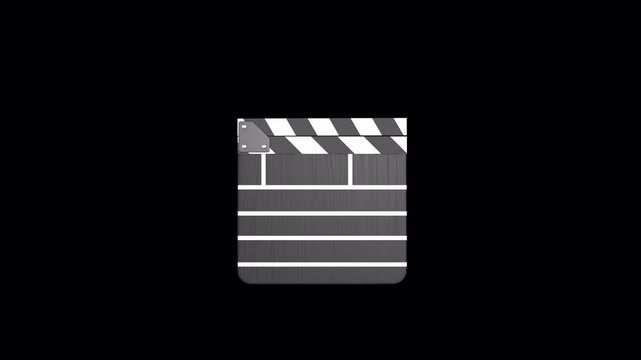 3D Animation of a Clapperboard Opening and Closing. Realistic Film Slate Action. 4K