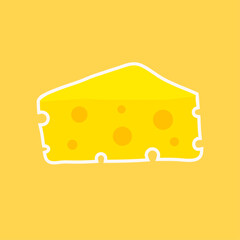 cheese flat design vector illustration. Delicious flat style food. Organic meal isolated on background