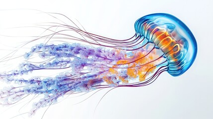 jellyfish, with intricate patterns and radiant colors swirling through its translucent body