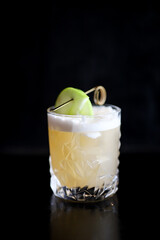 Apple sour cocktail 