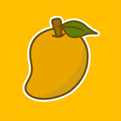 mango flat design vector illustration. mango colorful fruit. Natural tropical fruit.