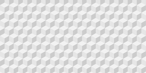 Abstract white and gray geometric style minimal blank cubic. Geometric pattern illustration mosaic, square and triangle wallpaper. seamless triangles shape mosaic backdrop art texture vector grid.